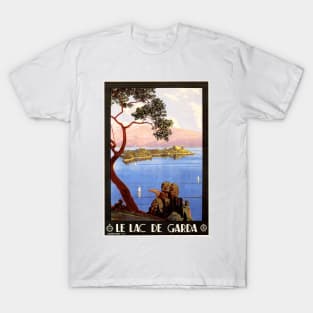 LE LAC DE GARDA Lake Italy Tourism Advertisement Vintage Travel T-Shirt